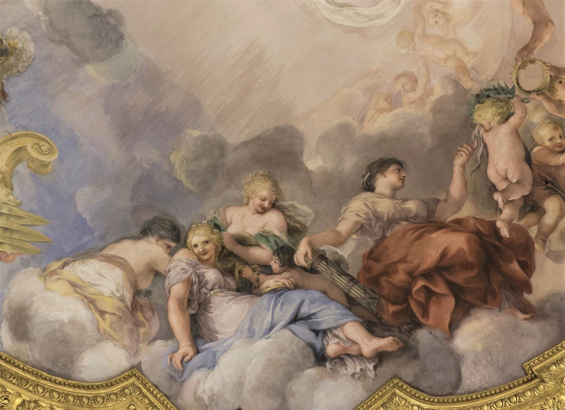 Ceiling painting (detail) by