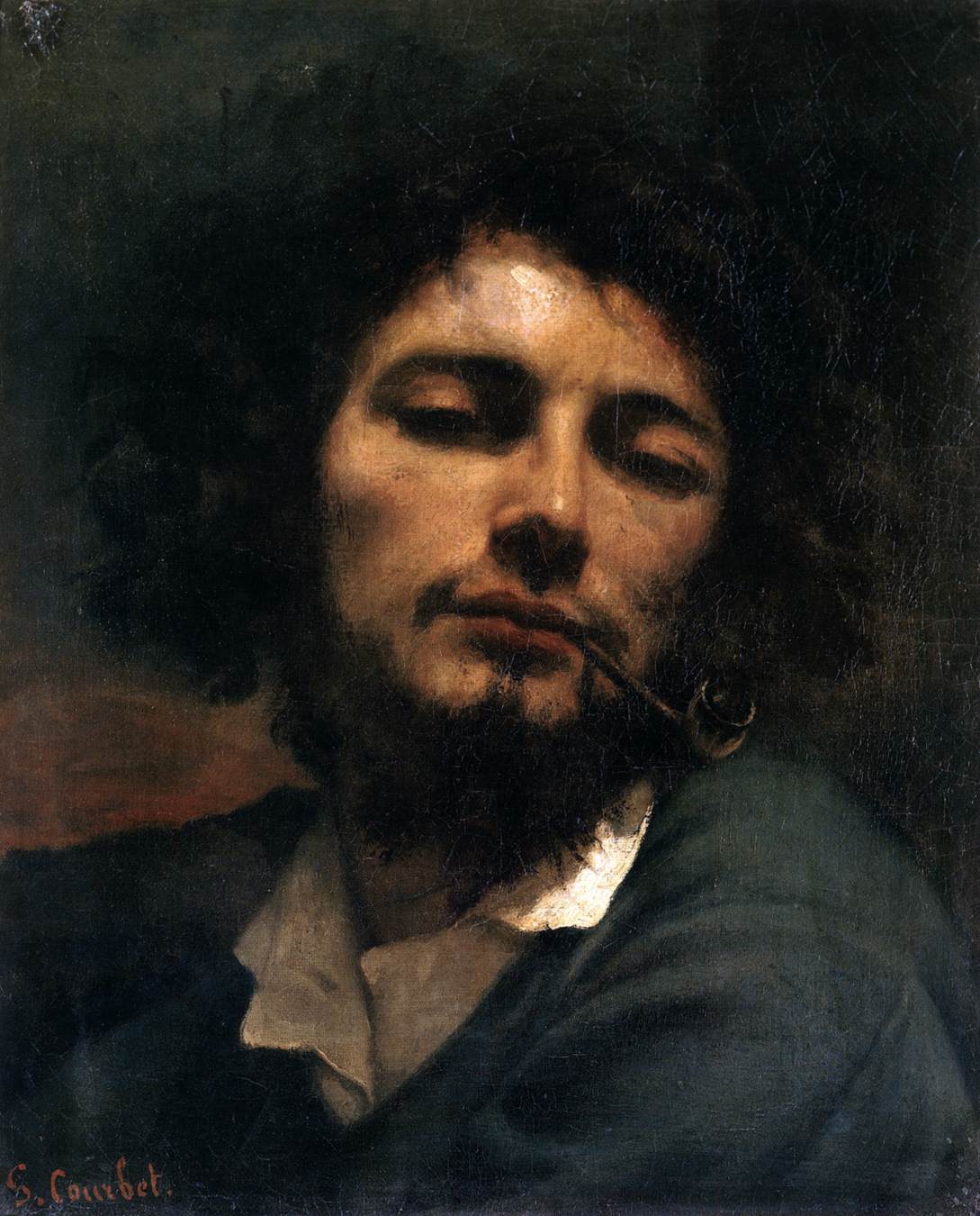 Self-Portrait (Man with Pipe) by COURBET, Gustave