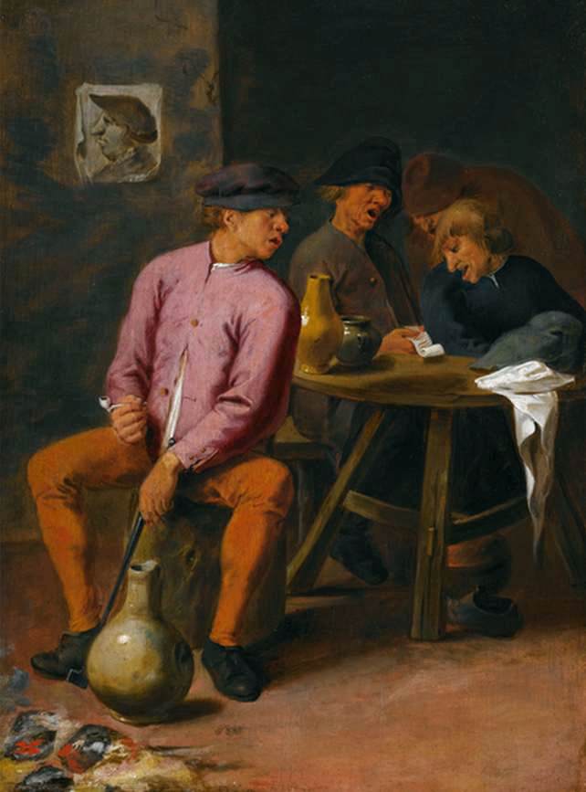 Drunken Singers Seated around a Table in a Tavern by