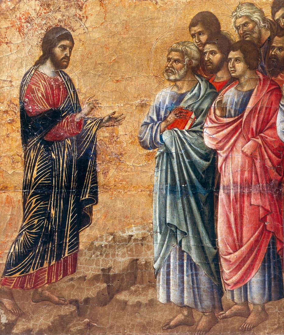 Appearance on the Mountain in Galilee (detail) by DUCCIO di Buoninsegna