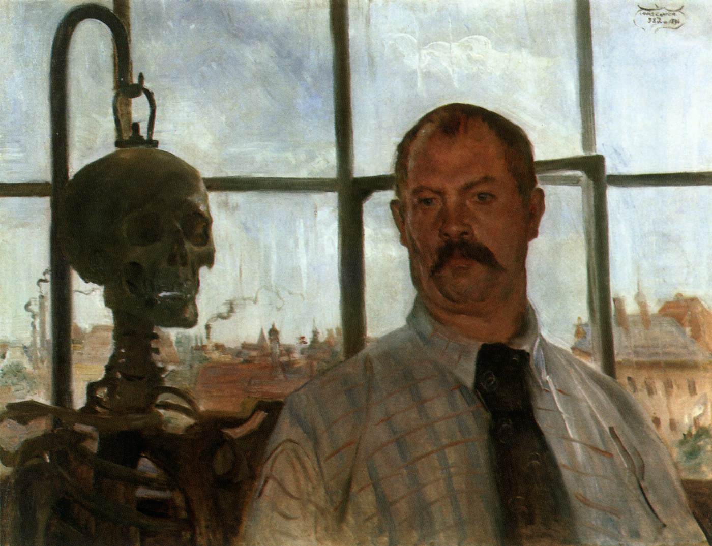 Self-Portrait with Skeleton by CORINTH, Lovis