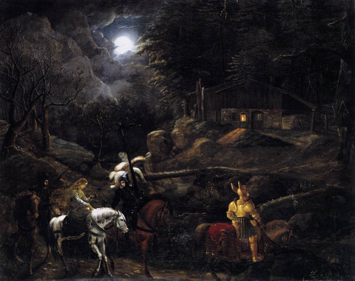 Knight before the Charcoal Burner's Hut by FOHR, Carl Philipp