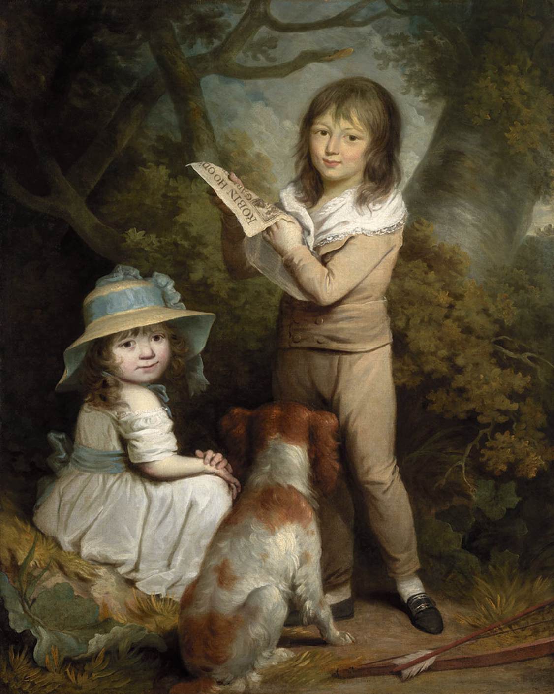 Two Children with a Spaniel by BEECHEY, Sir William