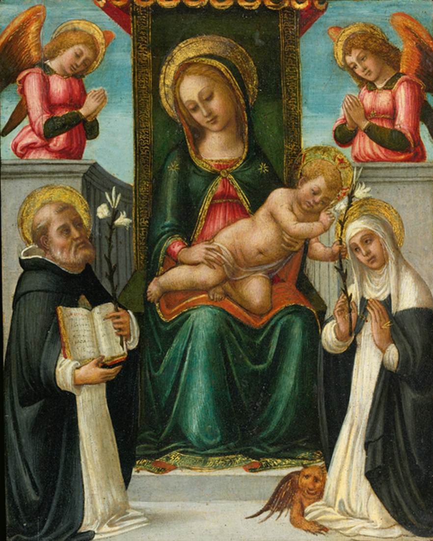 Virgin and Child Enthroned, with Two Dominican Saints and Two Angels by ARCANGELO DI JACOPO DEL SELLAIO