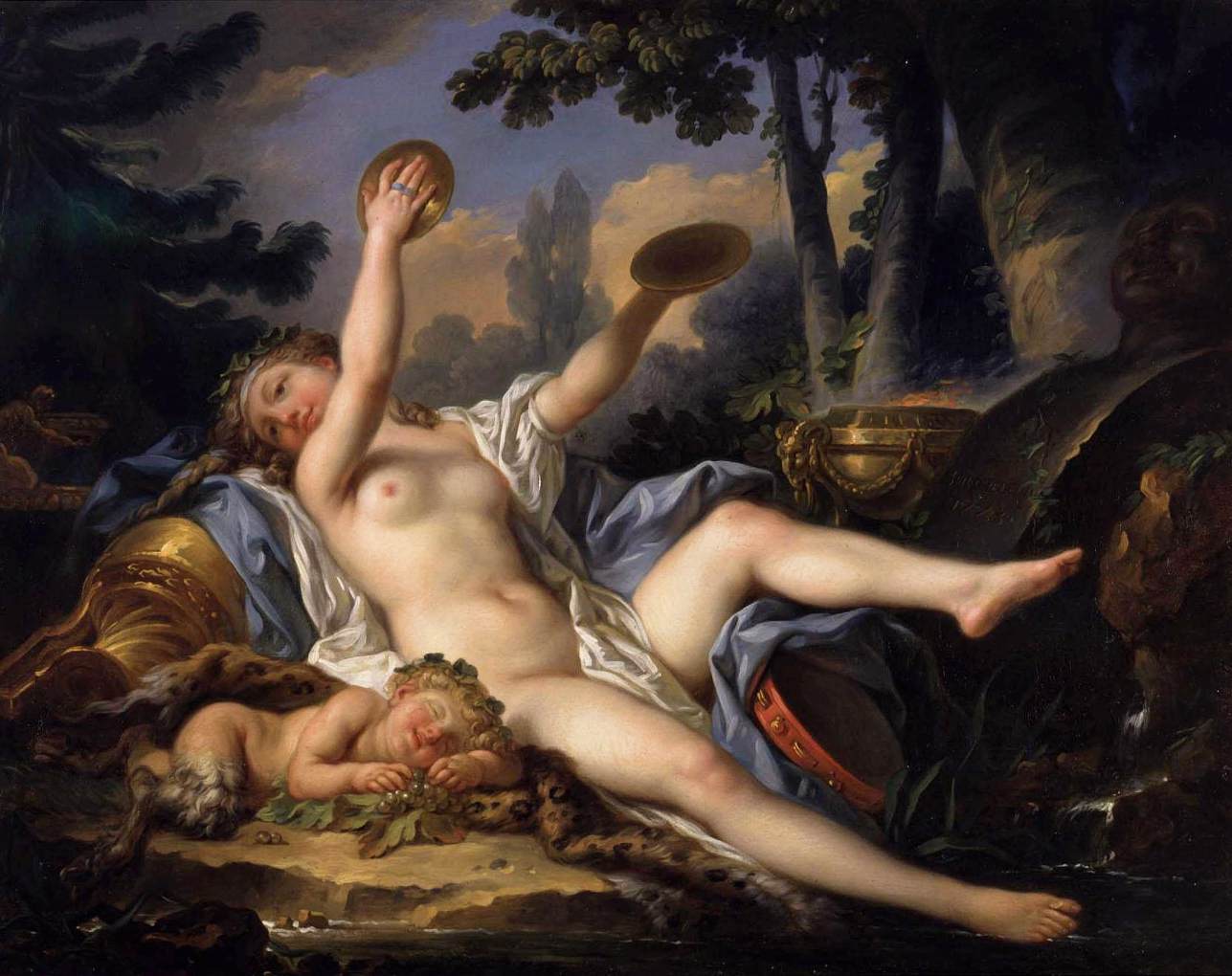 Reclining Bacchante Playing the Cymbals by