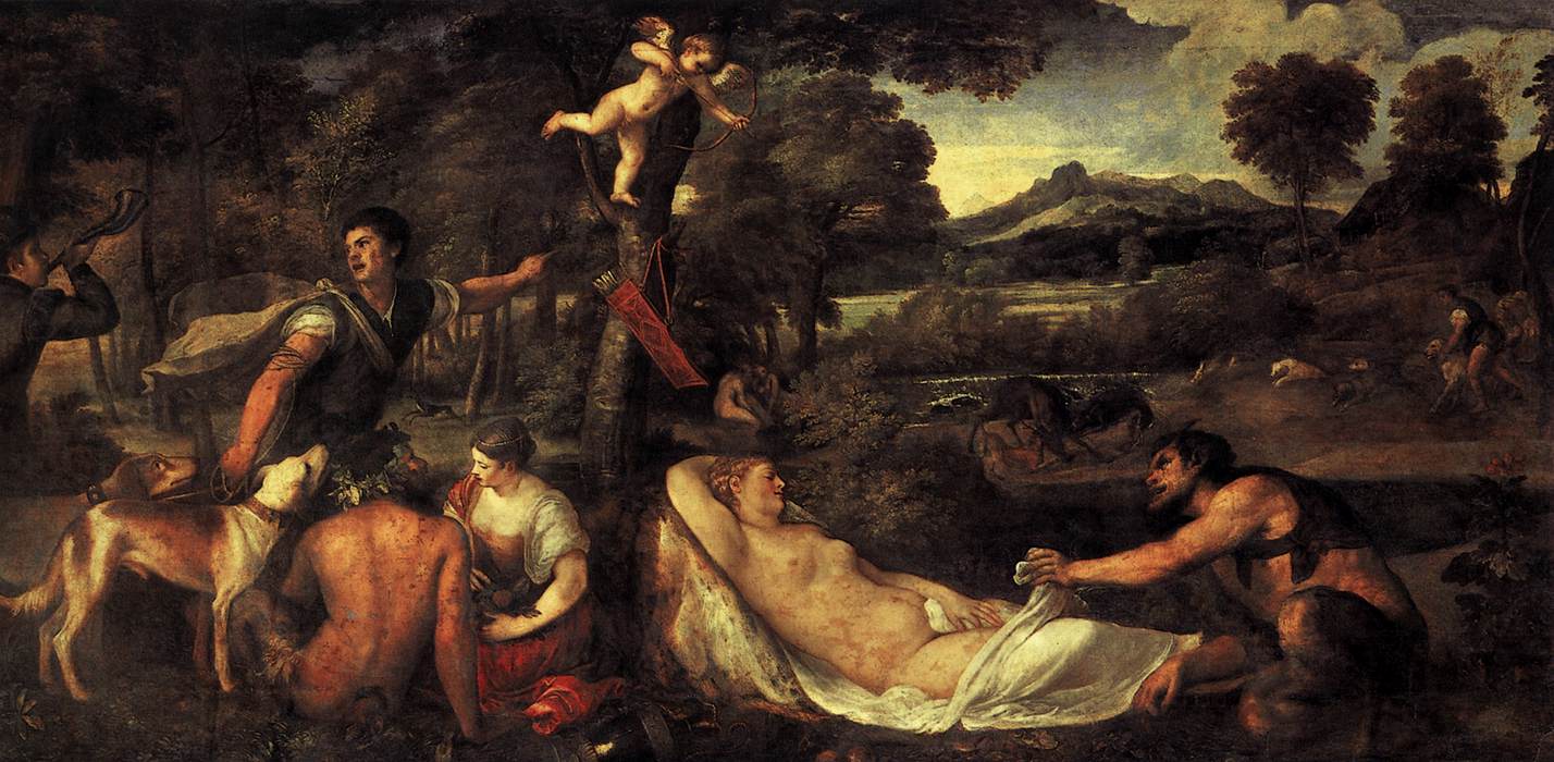 Jupiter and Antiope (Pardo Venus) by TIZIANO Vecellio