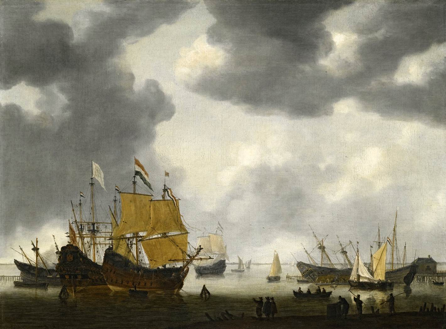 Dutch Ships Awaiting Repair on the Ij at Amsterdam by