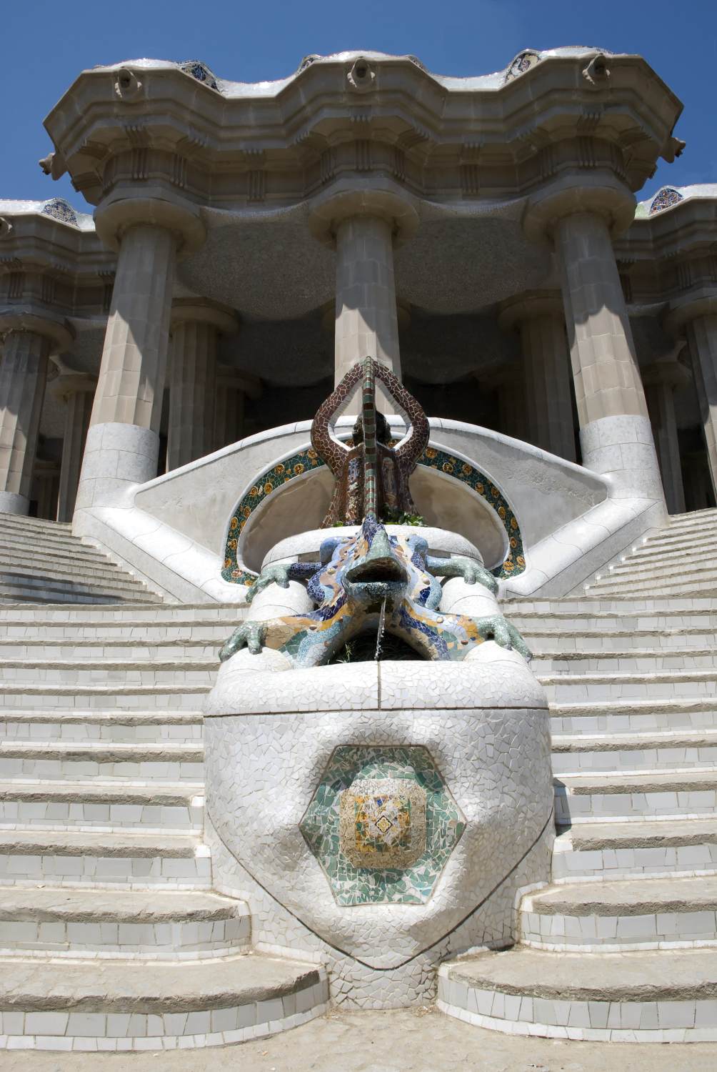 Parc Güell: stairs of the entrance by GAUDÍ, Antoni