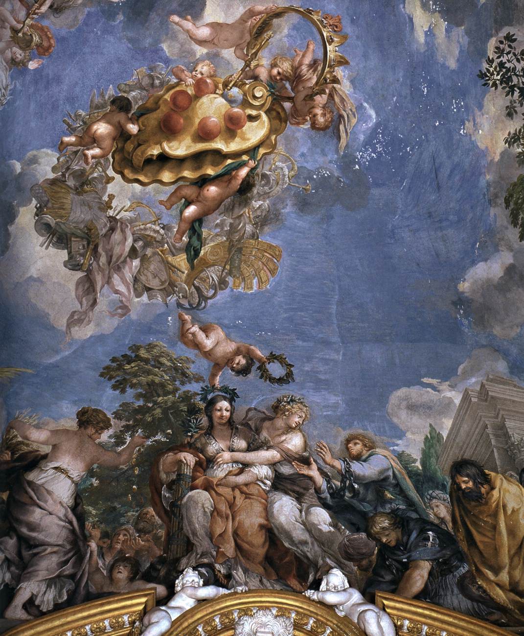 Ceiling painting (detail) by CORTONA, Pietro da