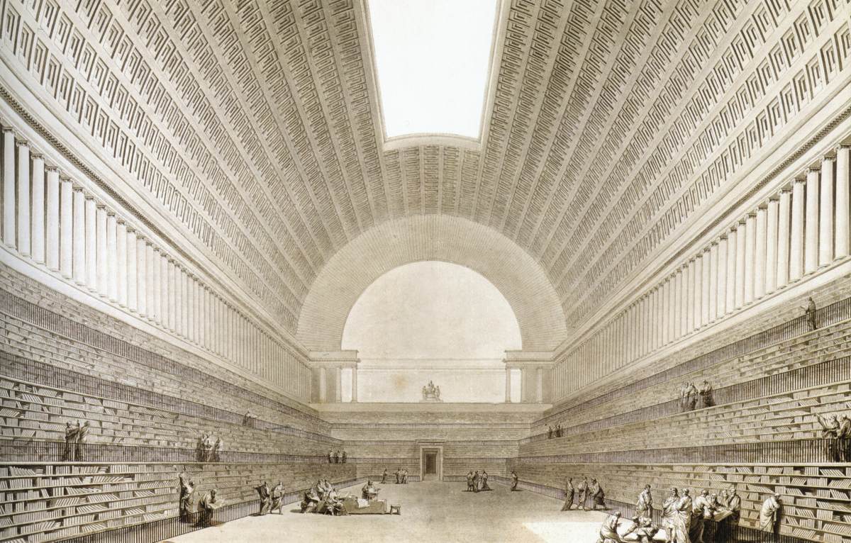 Plan for a national library by BOULLÉE, Étienne-Louis