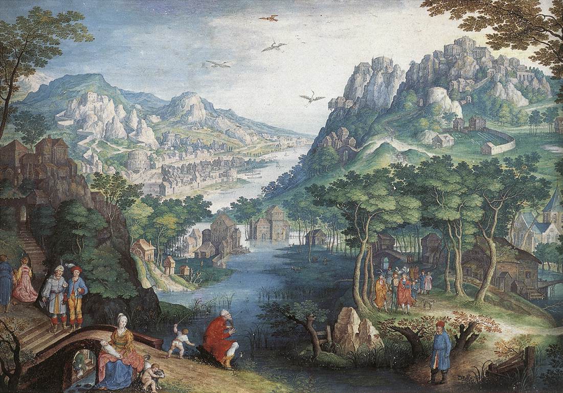 Mountain Landscape with River Valley and the Prophet Hosea by