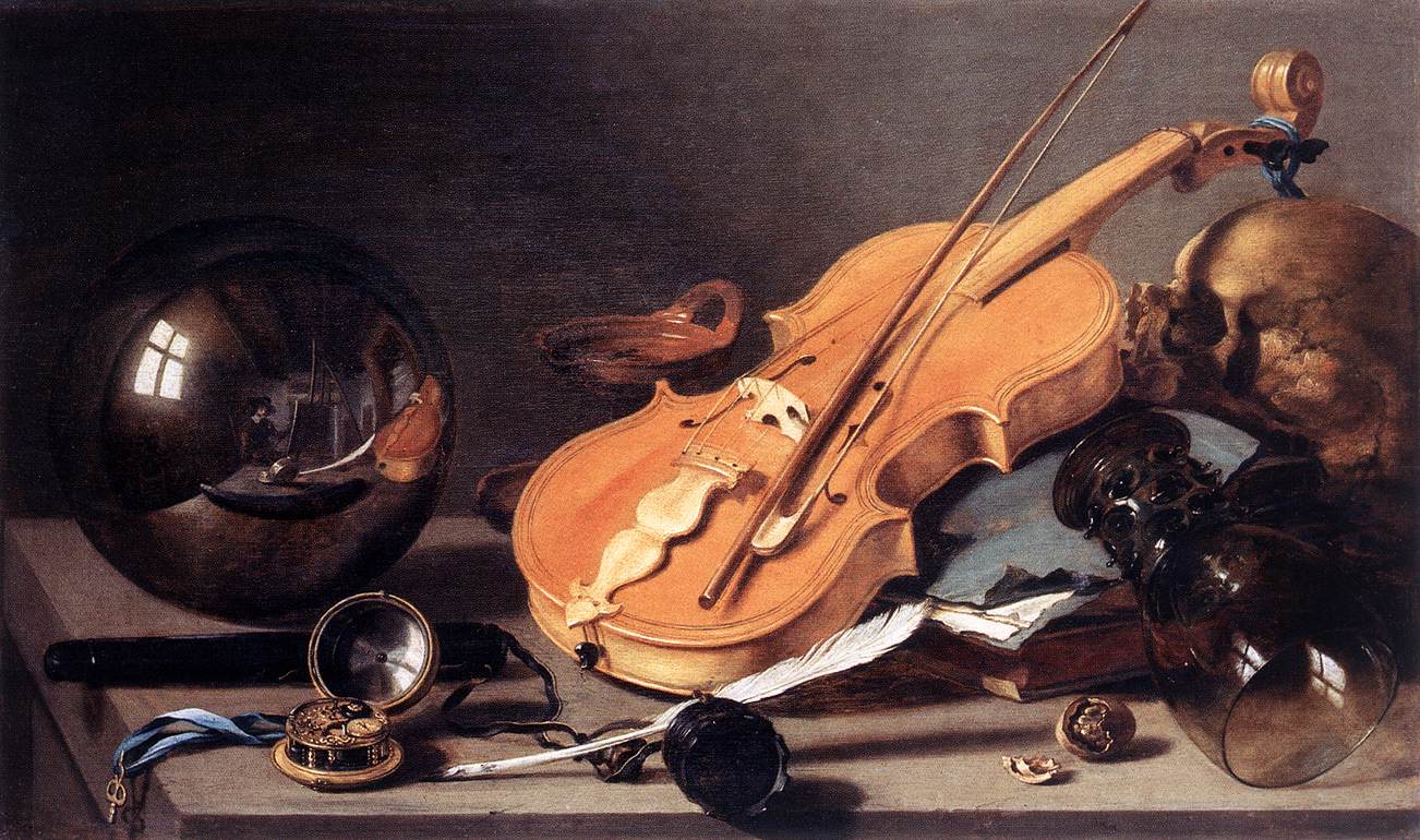 Vanitas with Violin and Glass Ball by