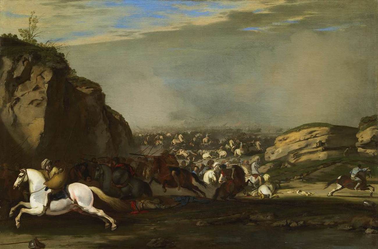 Cavalry Battle between Turks and Christians by FALCONE, Aniello