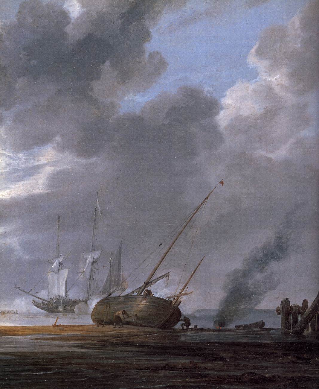 Seascape in the Morning (detail) by VLIEGER, Simon de