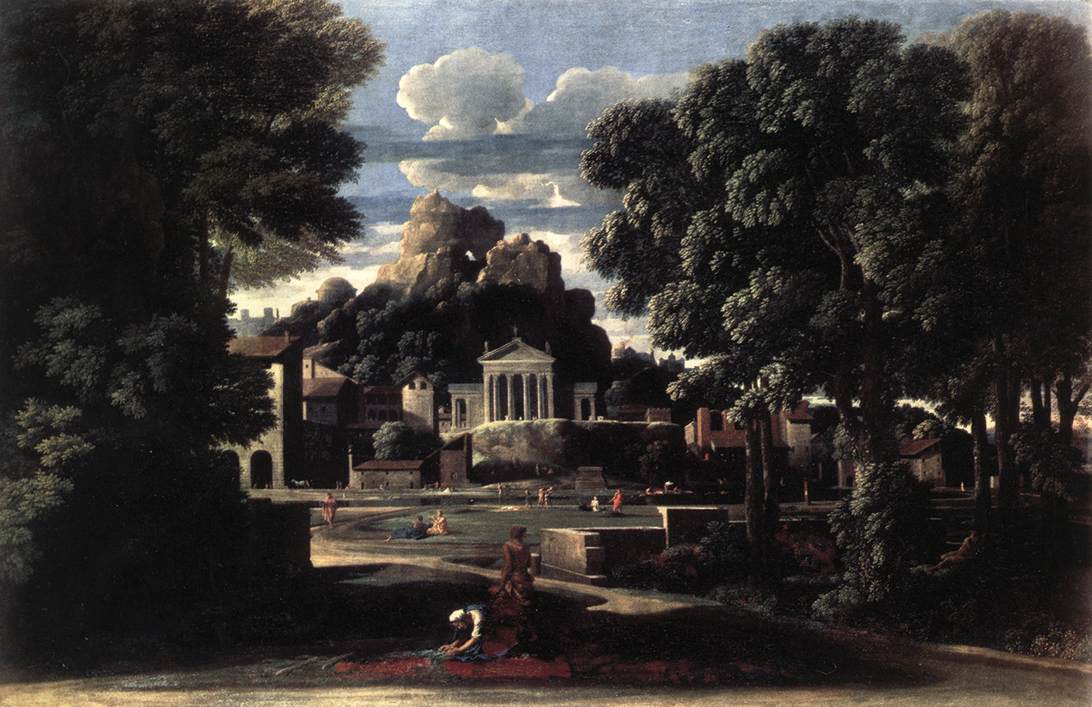 Landscape with the Gathering of the Ashes of Phocion by his Widow by POUSSIN, Nicolas