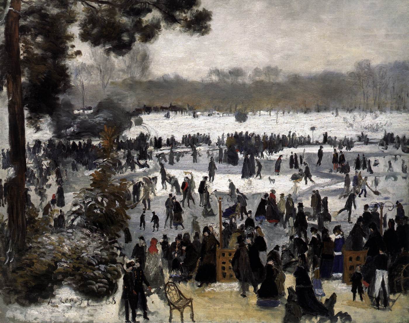 Skaters in the Bois de Boulogne by PORCELLIS, Julius