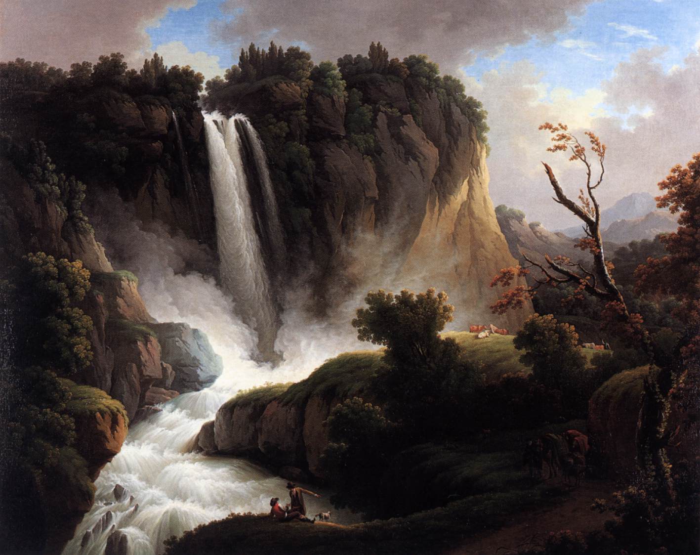 Italian Landscape with a Waterfall by