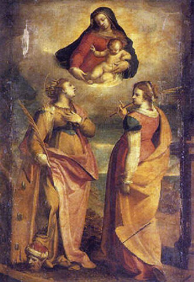 The Virgin Appearing to Sts Catherine and Apollonia by